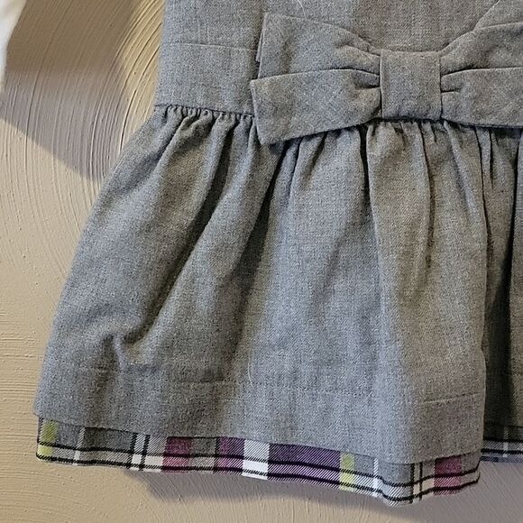 JANIE AND JACK 2-PIECE GRAY ROMPER DRESS AND ONESIE, SIZE 6-12 MONTHS - Picture 4 of 14